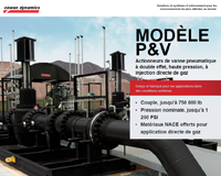 MODELE P&V – Actionneurs de vanne pneumatique à double effet, haute pression, à injection directe de gaz